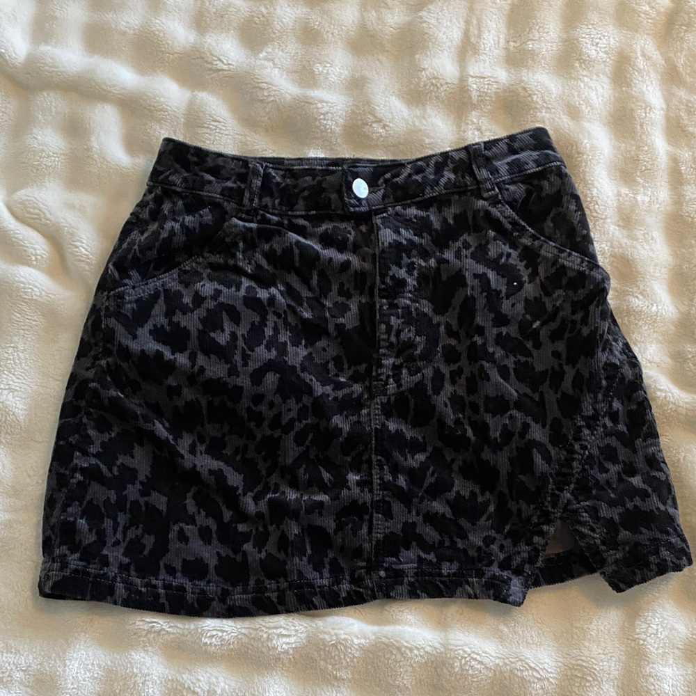 Anthropologie Black Leopard Skirt